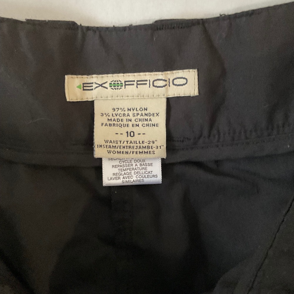 ExOfficio Womens Hiking Pants Black Size 10 Nylon Stretch Straight Leg - Picture 7 of 14